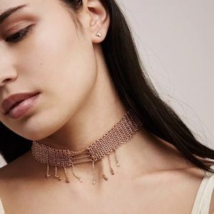 NWT Free People rose gold Tainted Love drop choker